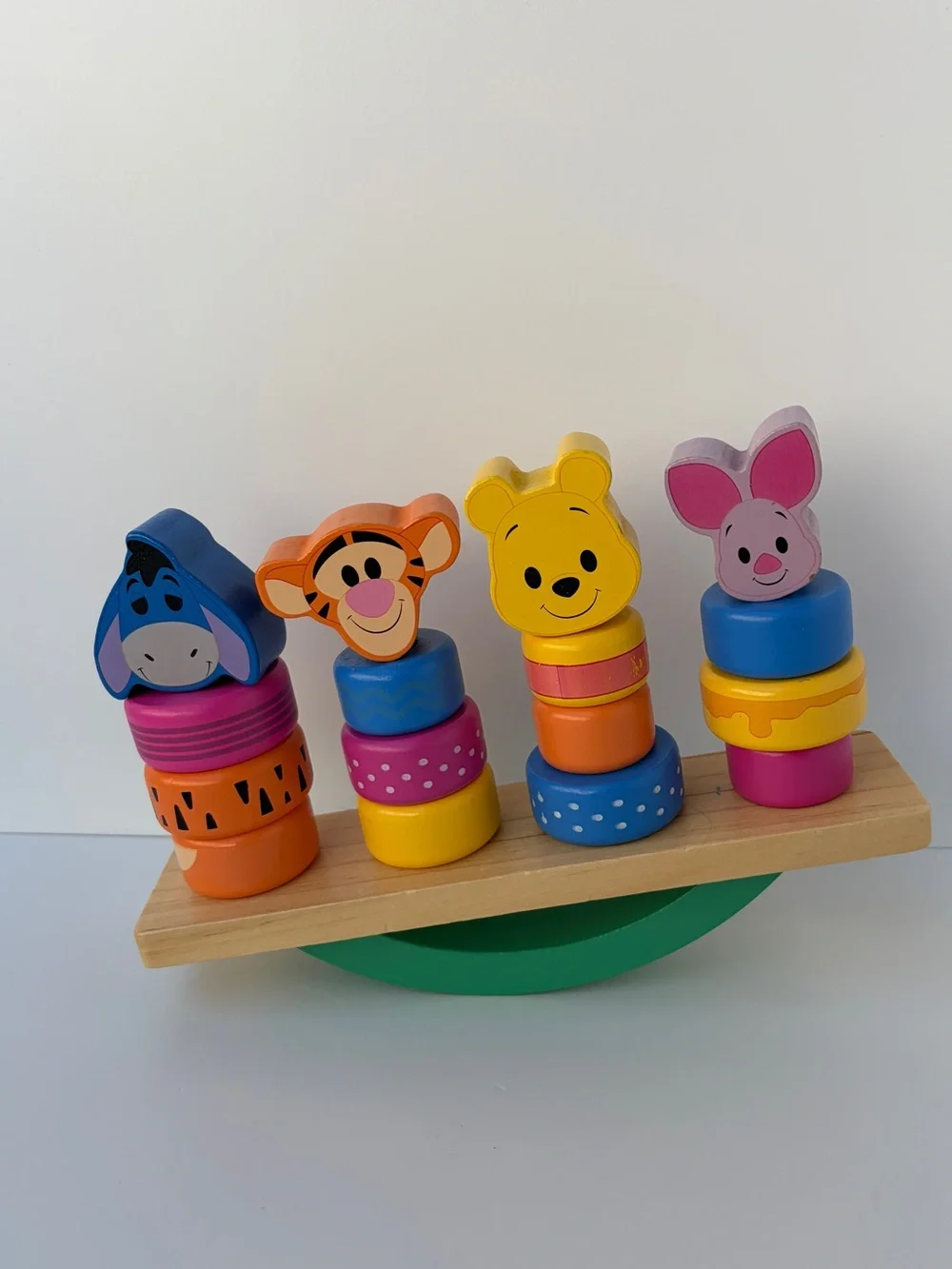 Just Play Disney Wooden Toys Winnie the Pooh Balance Blocks, 17-Piece Set